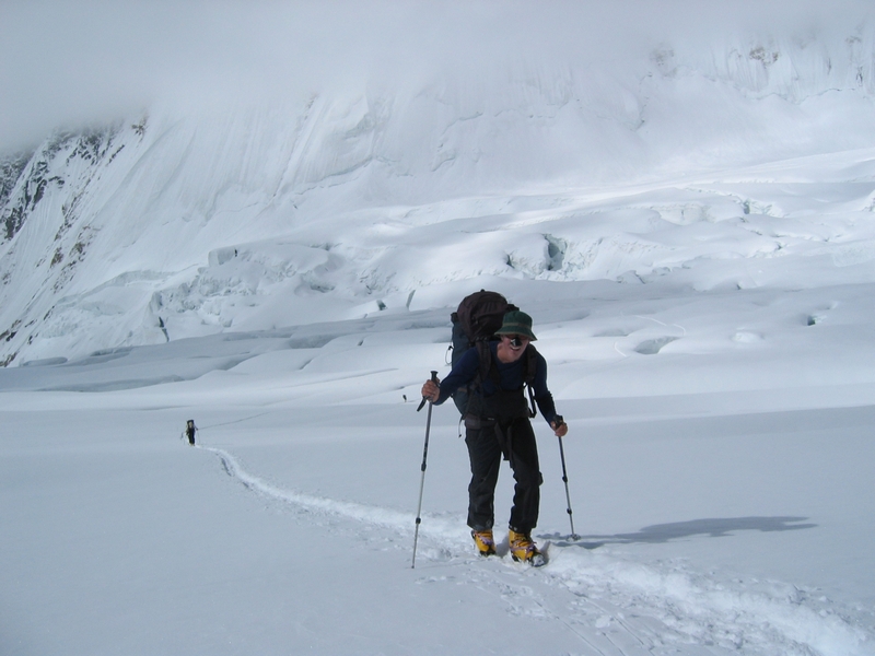 Hans coming up the final part of the icefall