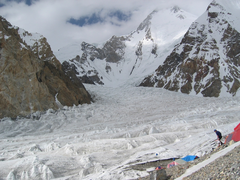 The icefall seen from Base Camp