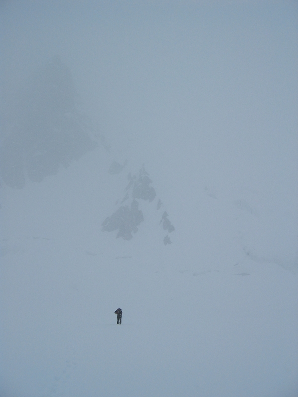 Hans on his way to Camp II after Carsten and Keld have turned around because of the (bad!) weather