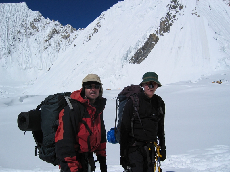 Carsten and Hans in Camp 1 before a new departure for Camp II